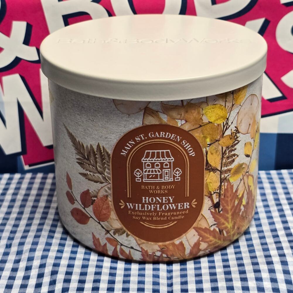 BBW Honey Wildflower Large 3 Wick Candle Home Fragrance Decor